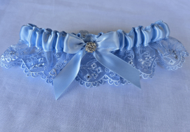 Blue French Lace Garter